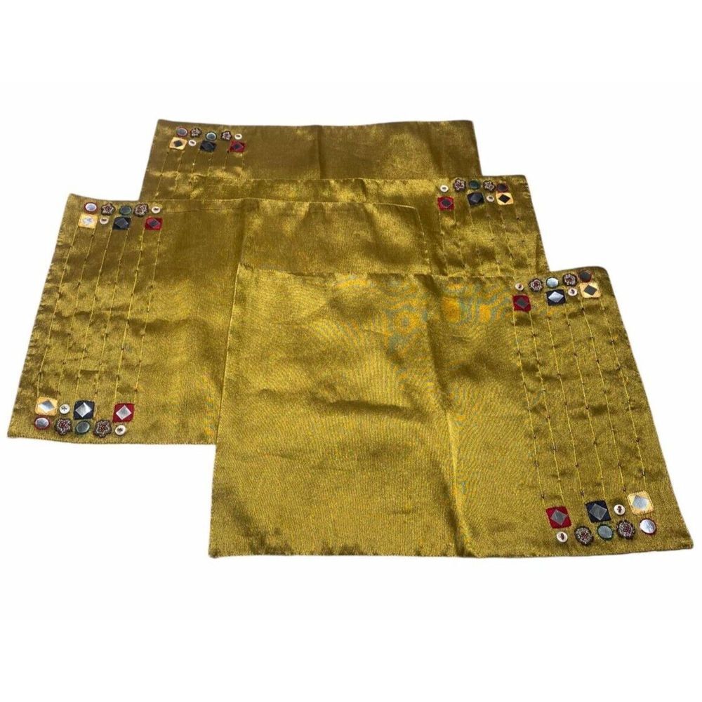 Noble‎ Excellence Placemats 18x13 bronze/copper set of 4 embroidered beaded art